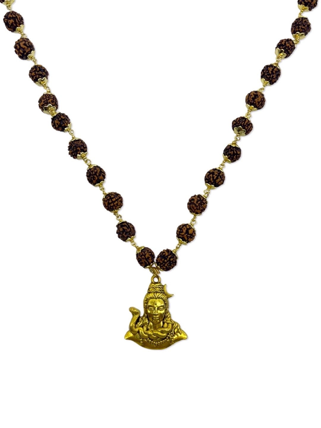 Lord Shiva Pendant Rudraksha Gold Mala