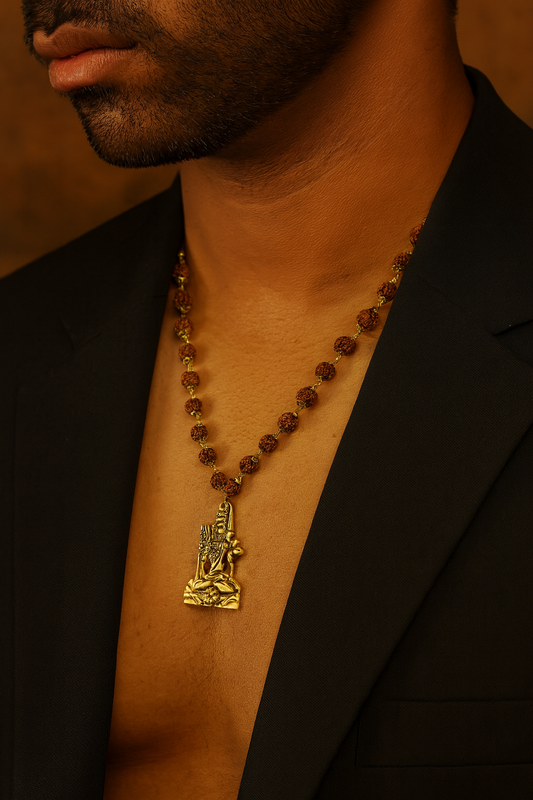 Lord Shiva Pendant Rudraksha Gold Chain