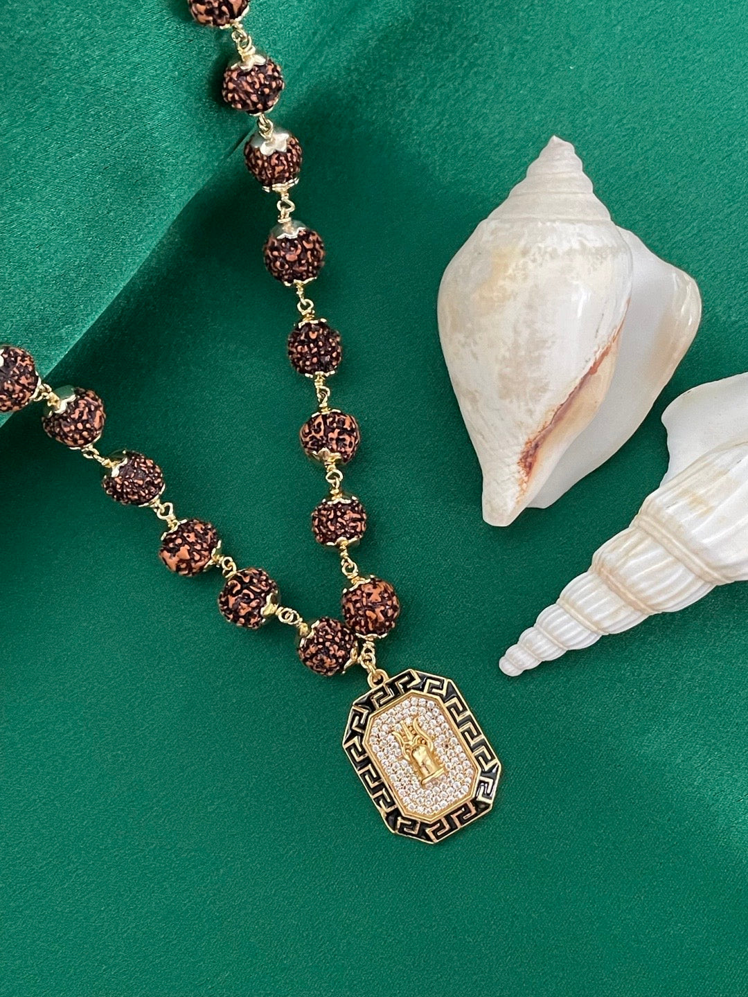 Trishul AD Pendant Rudraksha Mala