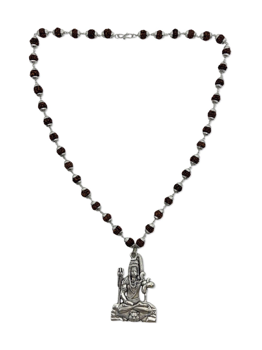 Lord Shiva Pendant Rudraksha Silver Mala