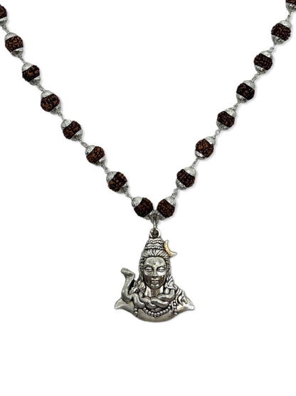 Lord Shiva Pendant Rudraksha Silver Chain