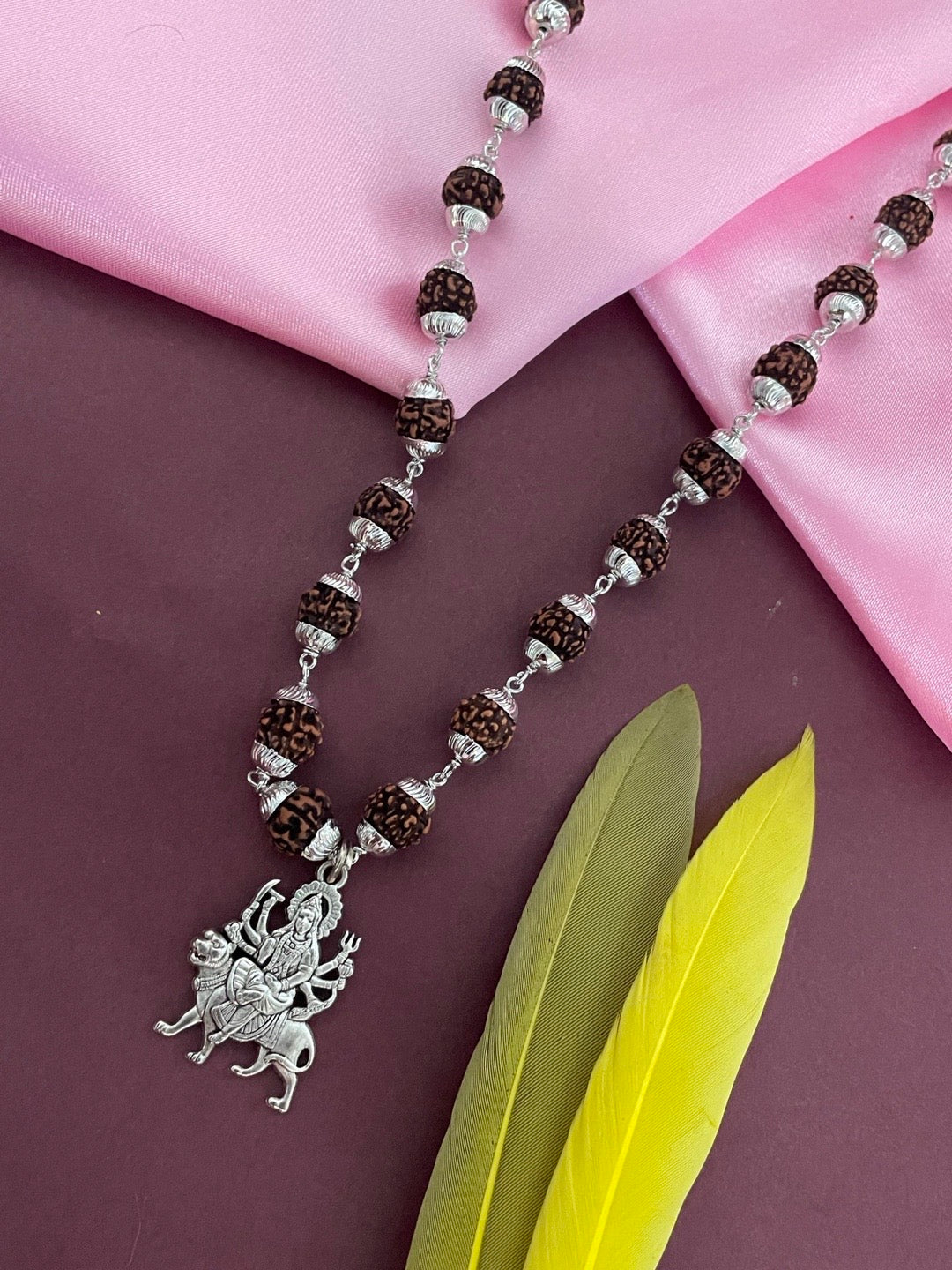 Lord Durga mata Pendant Rudraksha mala