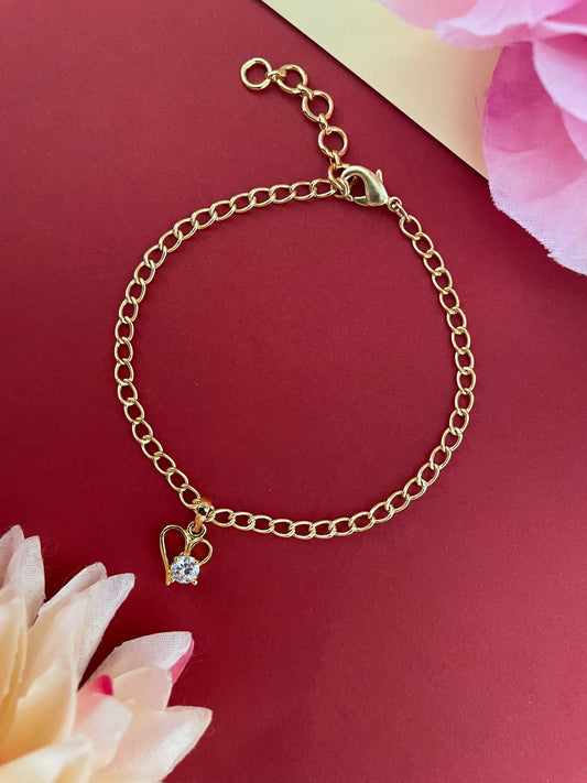 AD Heart Bracelet Lumba Rakhi
