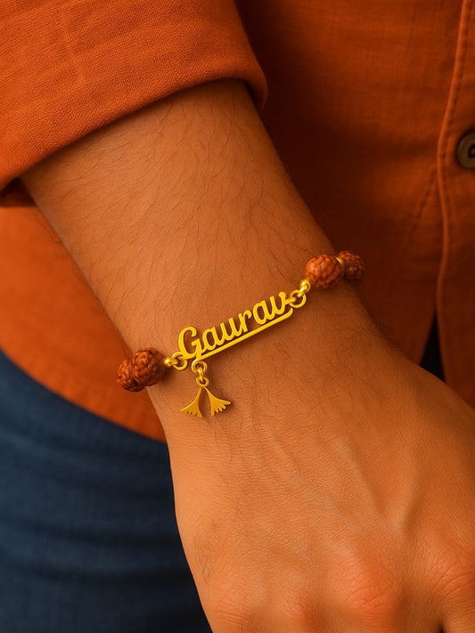 Rudraksha Name Rakhi Lumba Bracelet