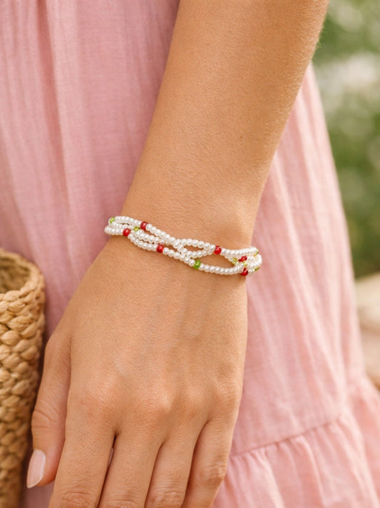 Pearl Beaded Bracelet Women Traditional|Lumba Rakhi Bhabhi Sister