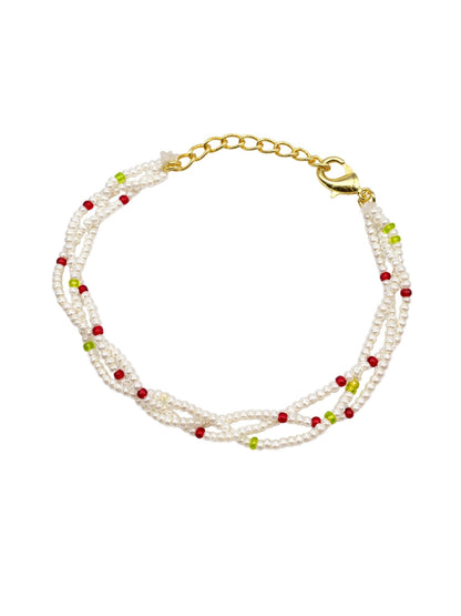 Pearl Beaded Bracelet Women Traditional|Lumba Rakhi Bhabhi Sister