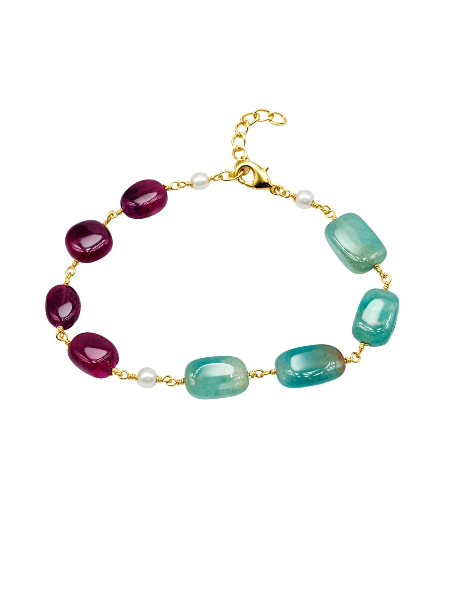 Green Multi Stone Gold Chain Bracelet Women|Lumba Rakhi Bhabhi Sister