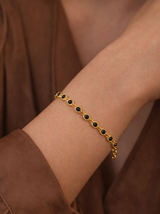 Gold Bracelet Black Stone Women|Lumba Rakhi Bhabhi Sister