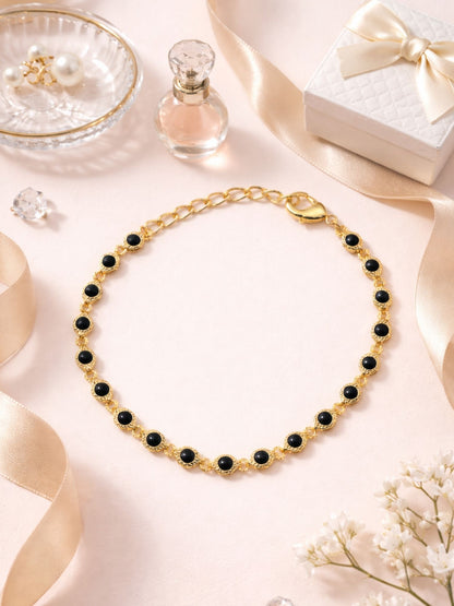 Gold Bracelet Black Stone Women|Lumba Rakhi Bhabhi Sister