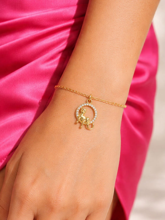 Gold Plated Charm Bracelet Crystal Pendant Women|Lumba Rakhi Bhabhi Sister