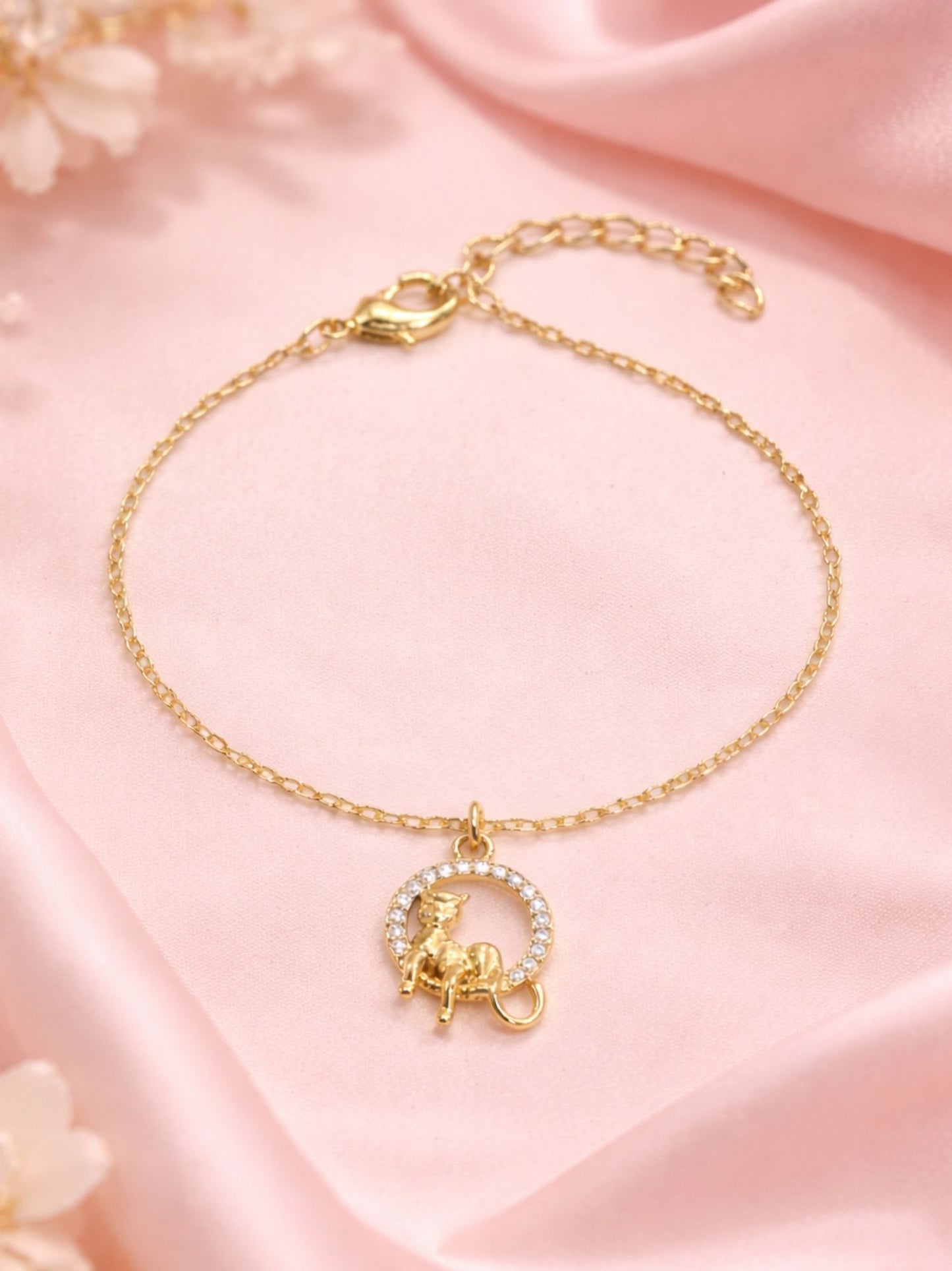 Gold Plated Charm Bracelet Crystal Pendant Women|Lumba Rakhi Bhabhi Sister