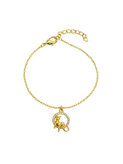 Gold Plated Charm Bracelet Crystal Pendant Women|Lumba Rakhi Bhabhi Sister