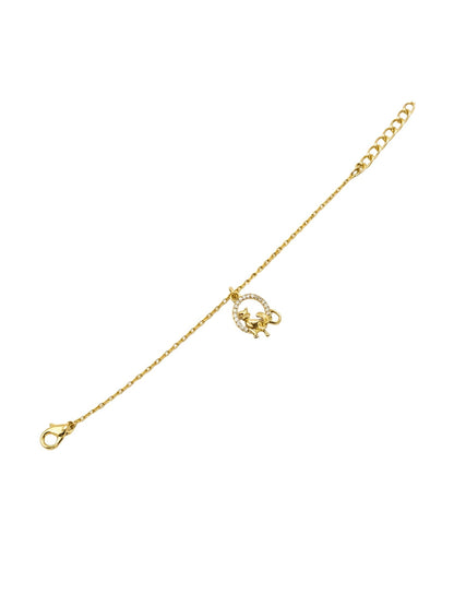 Gold Plated Charm Bracelet Crystal Pendant Women|Lumba Rakhi Bhabhi Sister