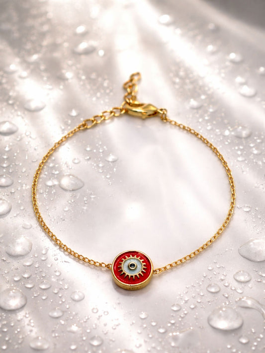 Red Charm Gold Chain Bracelet Nazar Protection Women|Lumba Rakhi Bhabhi Sister