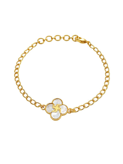 Gold Plated Swastik Charm Bracelet Women|Lumba Rakhi Bhabhi Sister