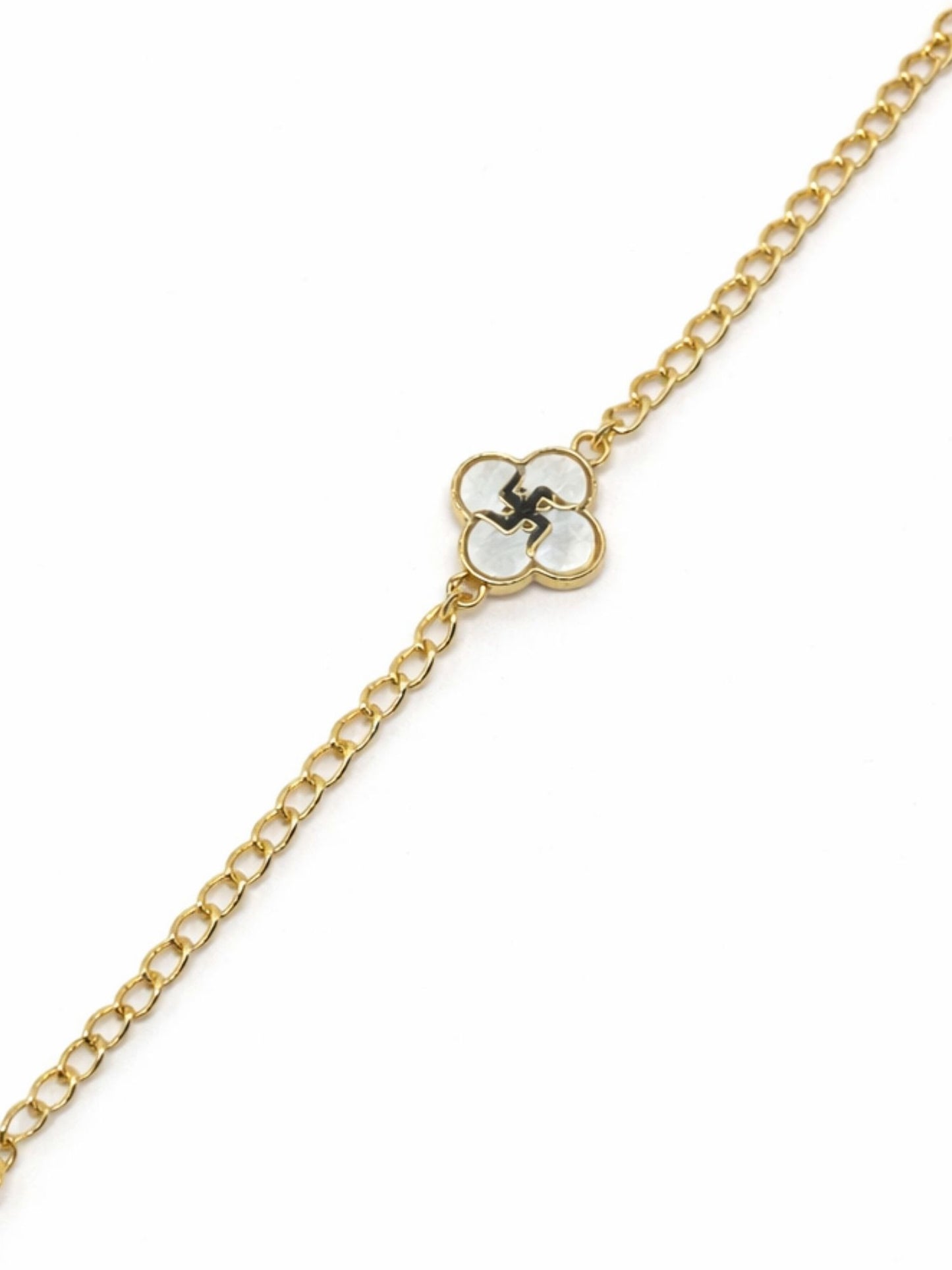 Gold Plated Swastik Charm Bracelet Women|Lumba Rakhi Bhabhi Sister