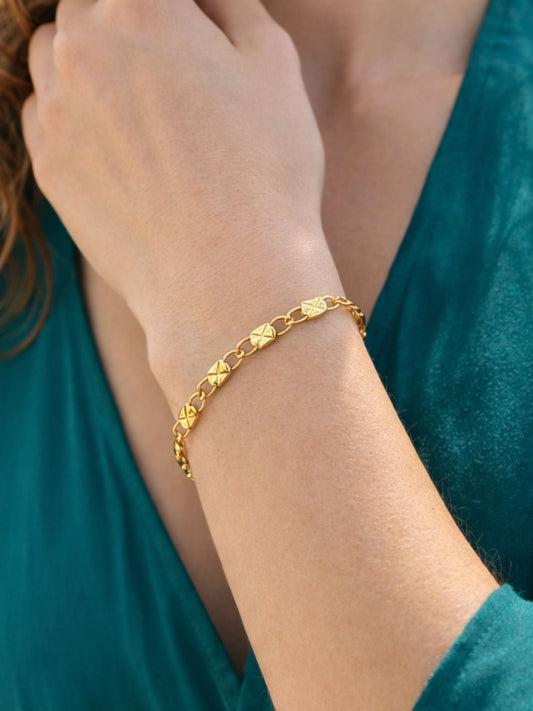 Gold Tone Chain Bracelet Women Ethnic|Lumba Rakhi Bhabhi Sister