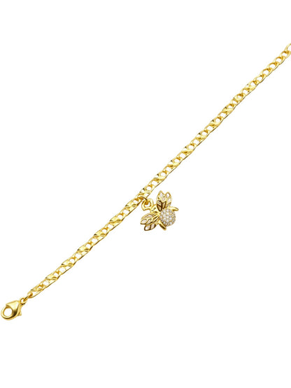 Gold Charm Bracelet Crystal Pendant Women|Lumba Rakhi Bhabhi Sister