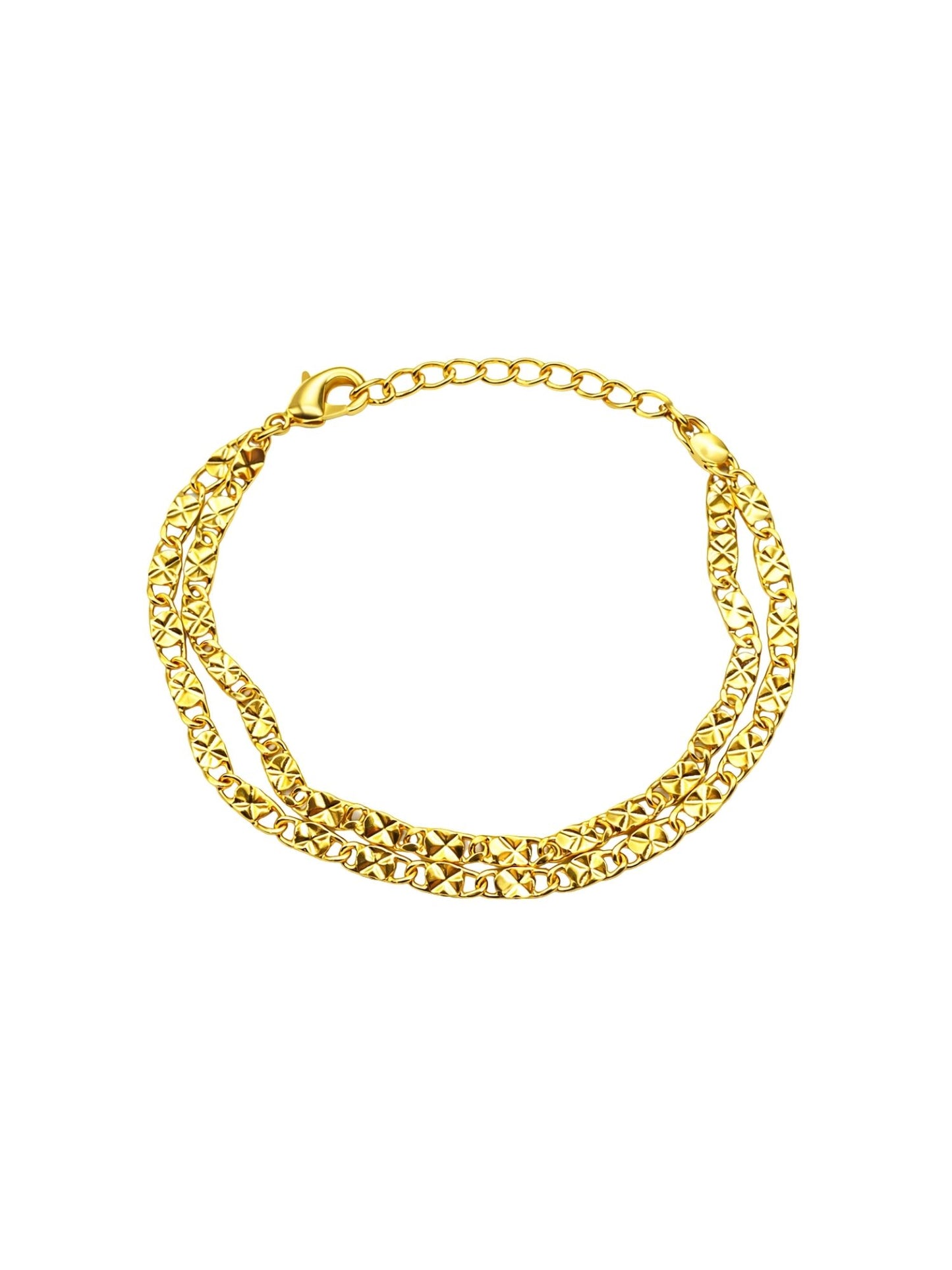Gold Plated Double Chain Bracelet Adjustable Women|Lumba Rakhi Bhabhi Sister