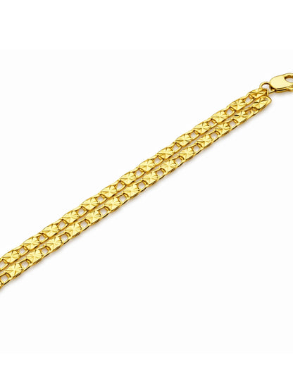 Gold Plated Double Chain Bracelet Adjustable Women|Lumba Rakhi Bhabhi Sister
