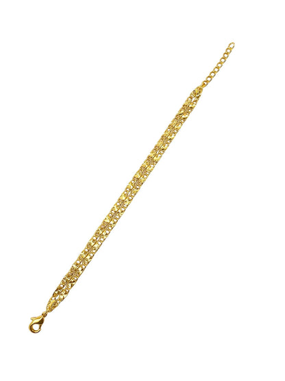 Gold Plated Double Chain Bracelet Adjustable Women|Lumba Rakhi Bhabhi Sister