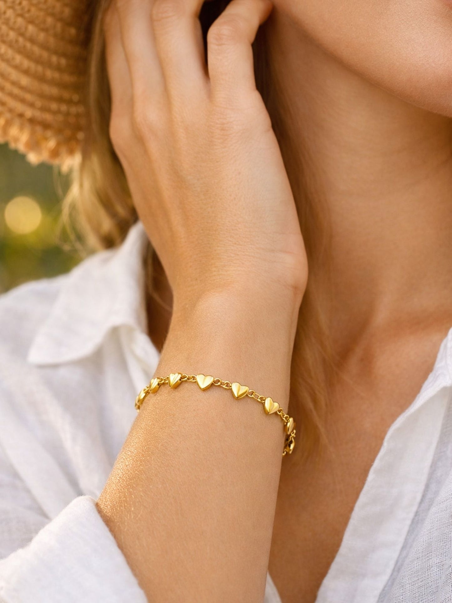 Gold Charm Link Bracelet Adjustable Chain Women|Lumba Rakhi Bhabhi Sister