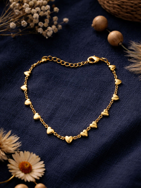 Gold Charm Link Bracelet Adjustable Chain Women|Lumba Rakhi Bhabhi Sister