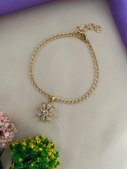 AD Flower Bracelet Lumba Rakhi
