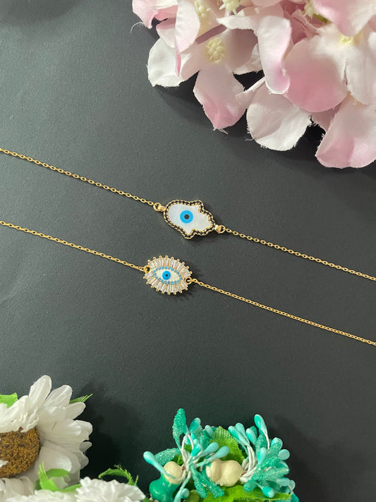 (Set of 2) Evil Eye/Hamsa Lumba Rakhi