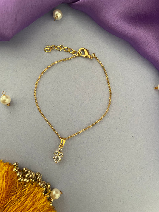 AD Flower Bracelet Lumba Rakhi