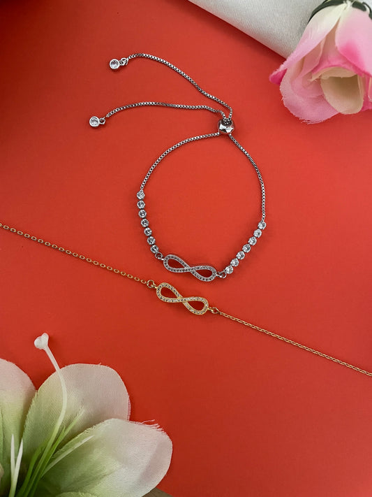 (Set of 2) Gold-Silver Infinity Lumba Rakhi