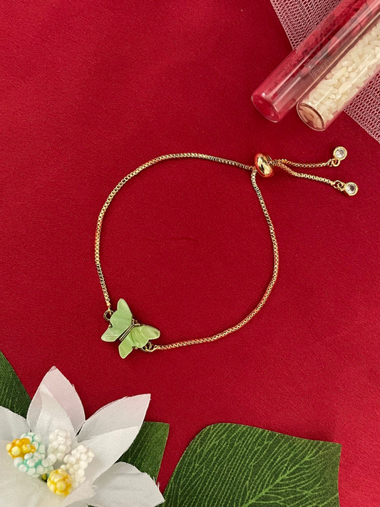 Mini Green Butterfly Bracelet Lumba Rakhi