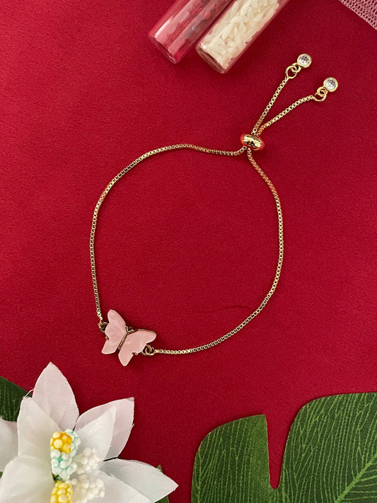 Mini Pink Butterfly Bracelet Lumba Rakhi
