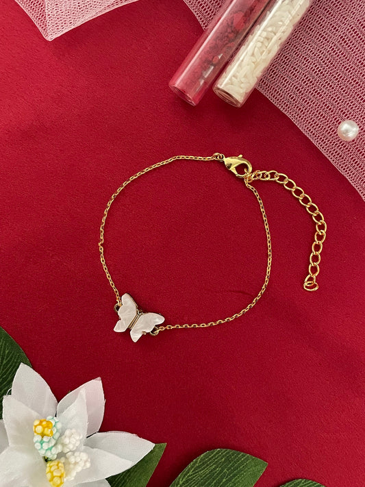 Mini White Butterfly Bracelet Lumba Rakhi