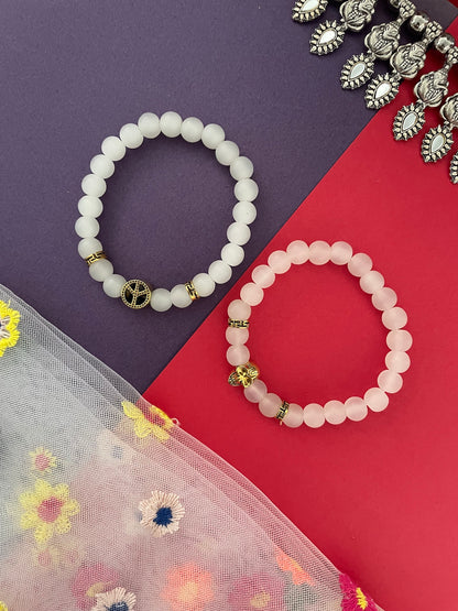 (Set of 2) Peace/Skull Charm Bracelet Rakhi Lumba