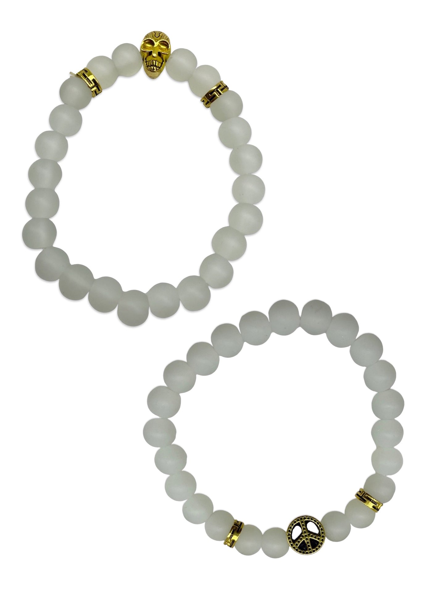 (Set of 2) Peace/Skull Charm Bracelet Rakhi Lumba