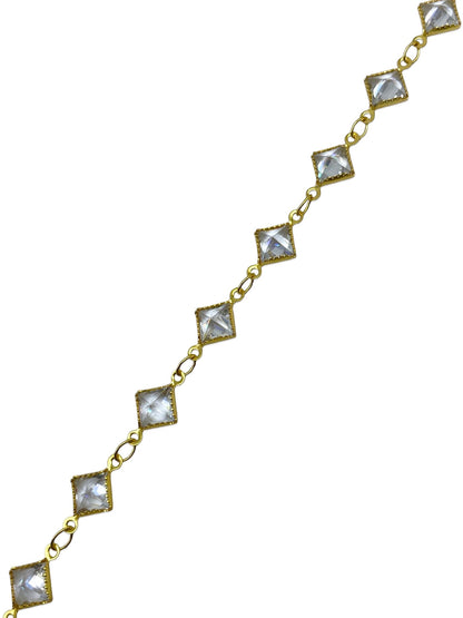 Square Shape Crystal Stone Bracelet Rakhi Lumba