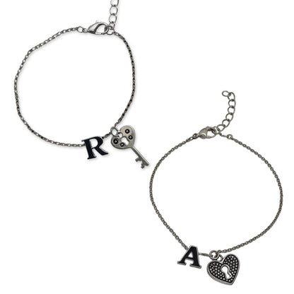 Lock & Key Charm Letter Bracelet Rakhi Lumba for Bhaiya & Bhabhi