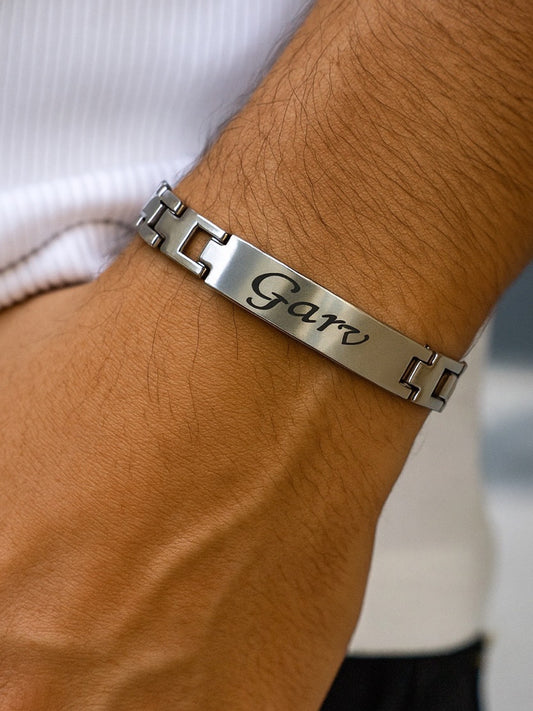 Silver Plated Name Pendant Bracelet