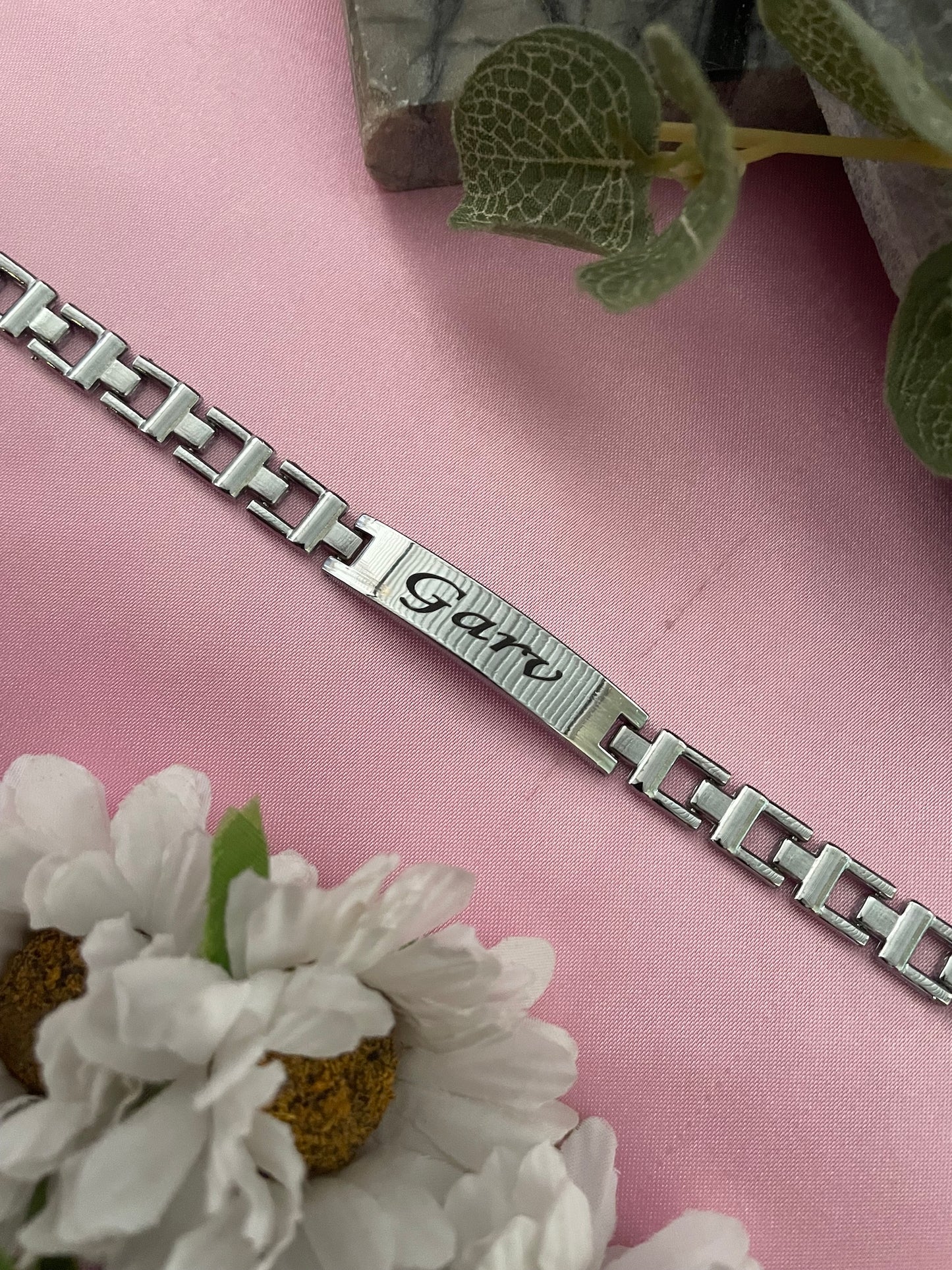 Silver Plated Name Pendant Bracelet