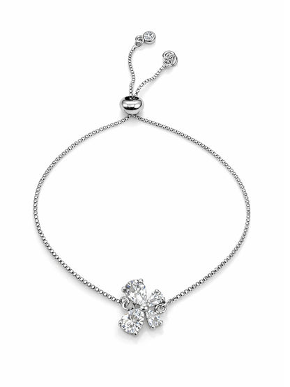 Silver Crystal CZ Bracelet Adjustable Chain Women|Lumba Rakhi Bhabhi Sister