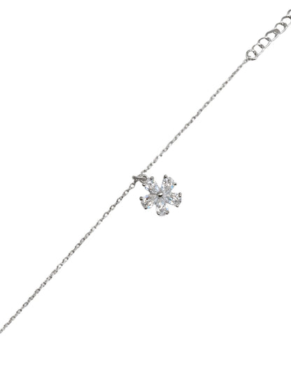 Silver CZ Crystal Pendant Bracelet Women|Lumba Rakhi Bhabhi Sister