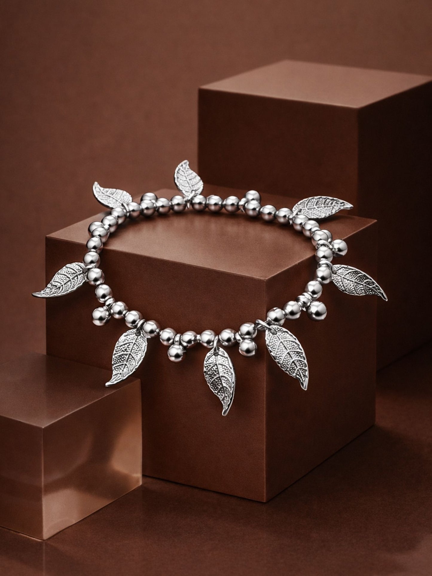 Silver Charm Beaded Bracelet Adjustable Women|Lumba Rakhi Bhabhi Sister