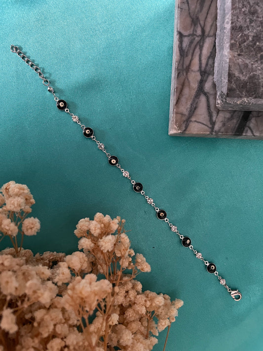 AD Black Evil Eye Bracelet Lumba Rakhi