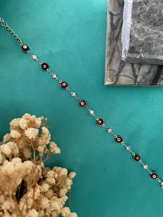 Maroon Evil Eye Bracelet Lumba Rakhi