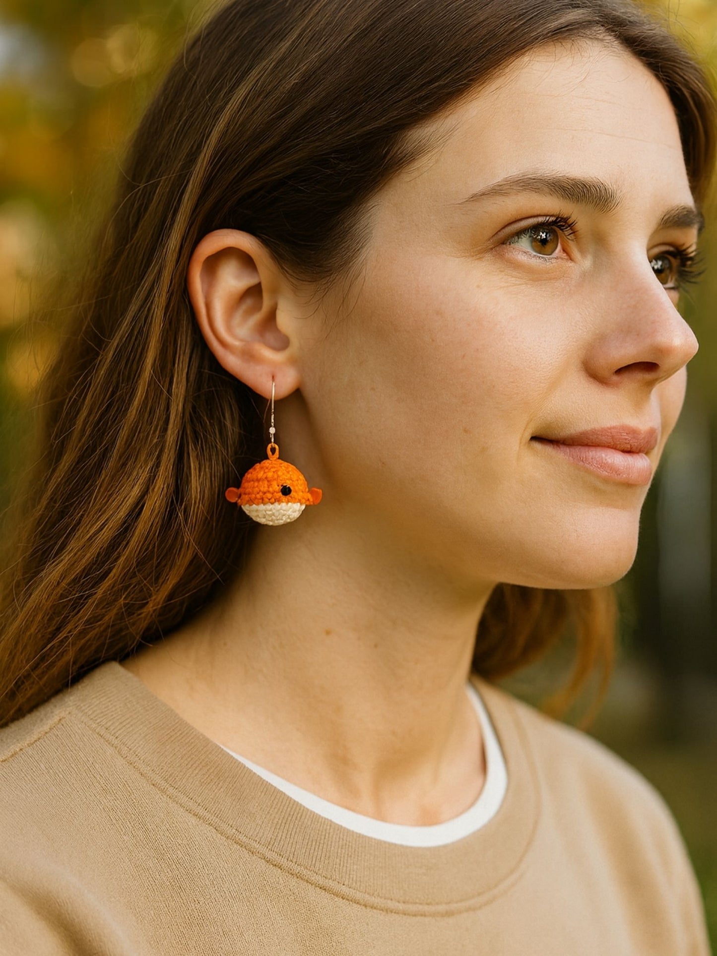 Crochet Woolen Whale Earrings for Women | Boho Style