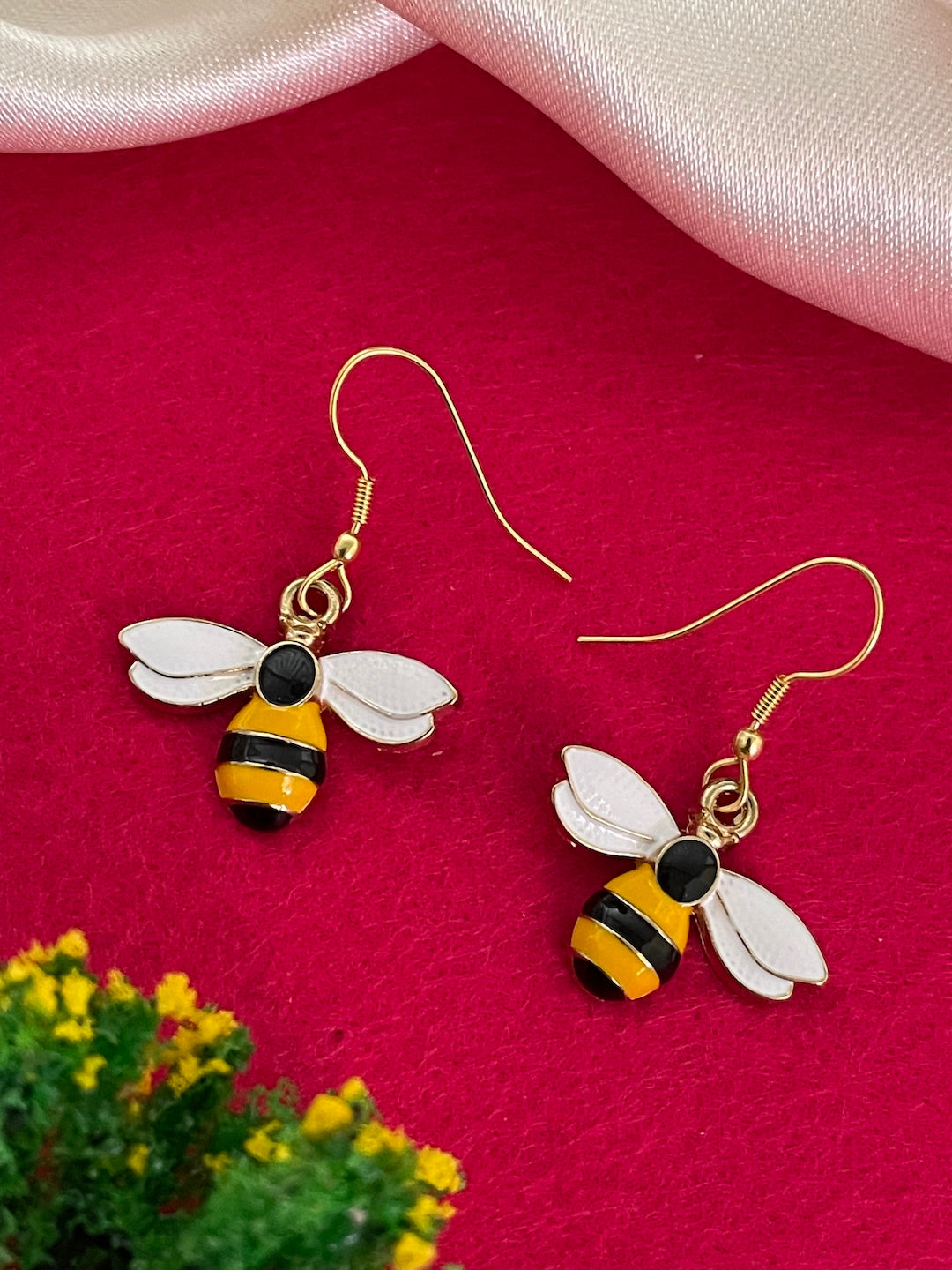 Mini Honey Bee Design Dangler Earrings