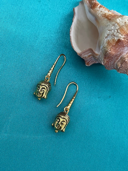 Mini Gold Plated Buddha Dangler Earrings