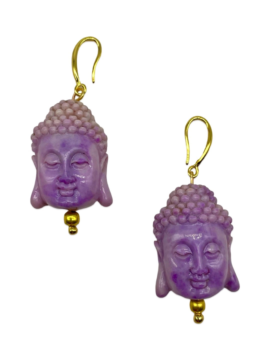 Mini Purple Buddha Dangler Earrings