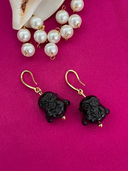 Mini Laughing Buddha Dangler Earrings